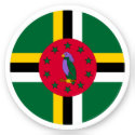 Dominica Flag Round Sticker