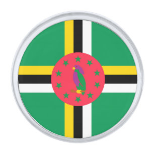 Dominica flag silver finish lapel pin