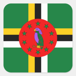 Dominica Flag Square Sticker