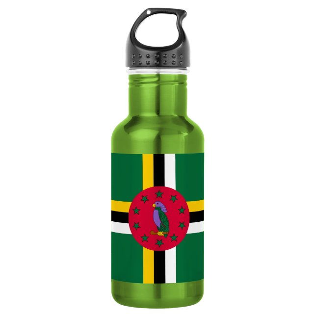 Dominica Flag Stainless Steel Water Bottle (Front)