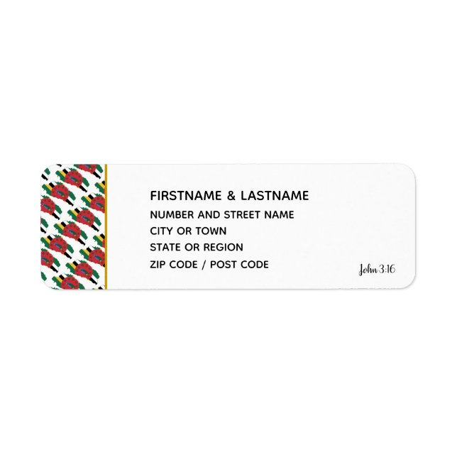 DOMINICA FLAG | Sticker Return Address Label (Front)