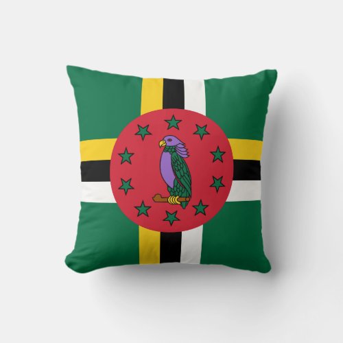Dominica Flag Throw Pillow