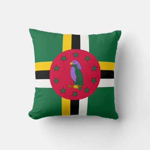 Dominica Flag Throw Pillow