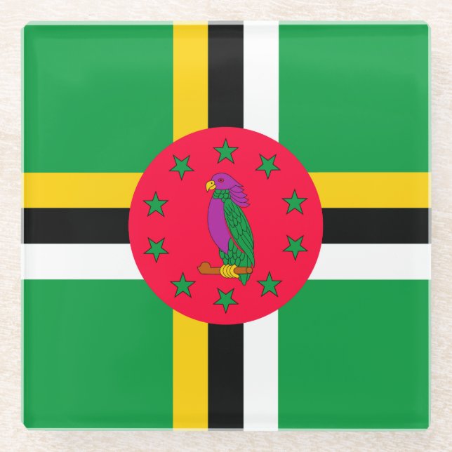 Dominica Glass Coaster (Front)