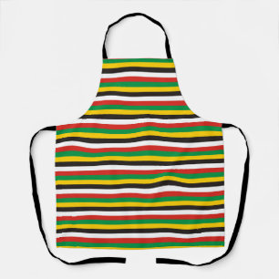 Dominica guyana flag stripes country line pattern apron