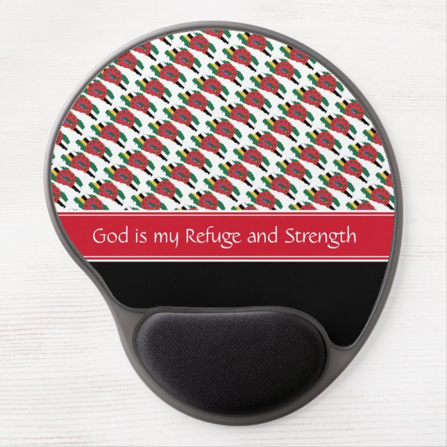 DOMINICA MAP God Refuge Strength Christian Gel Mouse Pad (Front)