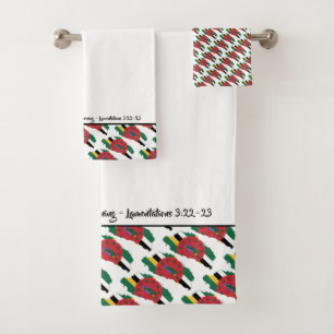 DOMINICA MAP God's Mercies Customized Scripture Bath Towel Set