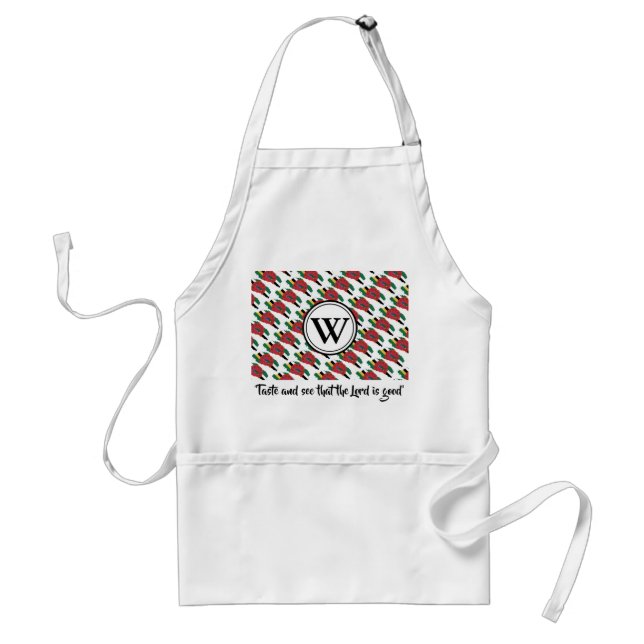 DOMINICA  MAP Monogram Taste and See Psalm 34:8 Adult Apron (Front)