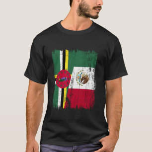Dominica Mexico Half Flag Dominican Mexican Herita T-Shirt