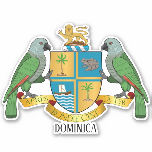 Dominica National Coat Of Arms Patriotic Sticker (Front)