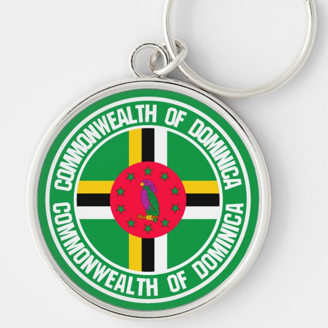 Dominica Round Emblem Keychain (Front)