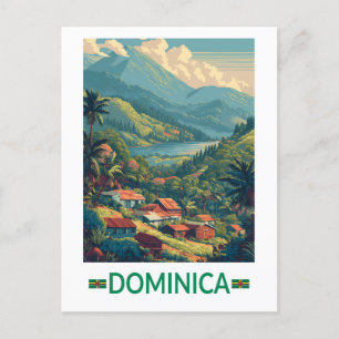 Dominica Travel Art Vintage Postcard