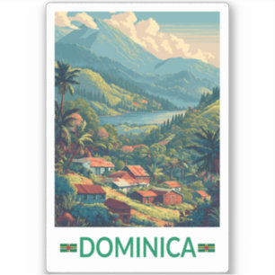 Dominica Travel Art Vintage Sticker