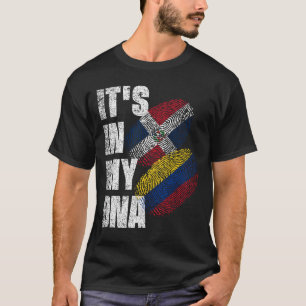 Dominican And Colombian Mix DNA Flag Heritage  T-Shirt