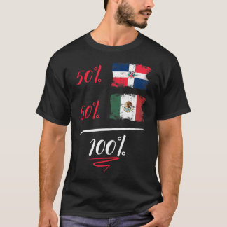 Dominican And Mexican Heritage Flag Pride DNA Half T-Shirt