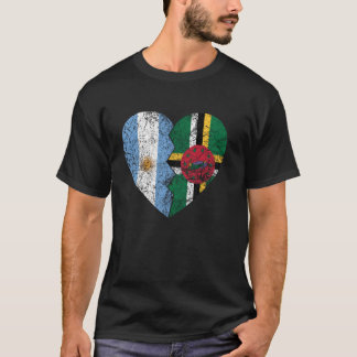 Dominican Argentinian Flags Heart Argentina Domini T-Shirt