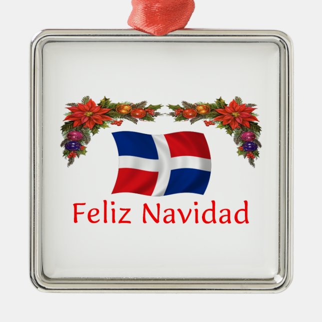 Dominican Christmas Metal Ornament (Front)