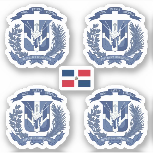 Dominican coat of arms - blue version sticker (Front)