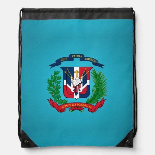 Dominican coat of arms drawstring bag