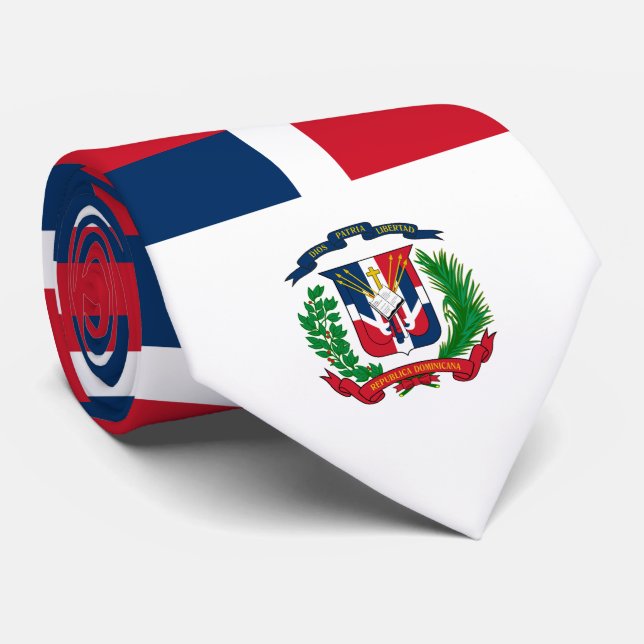 Dominican Flag & Coat of Arms, Dominican Neck Tie (Rolled)
