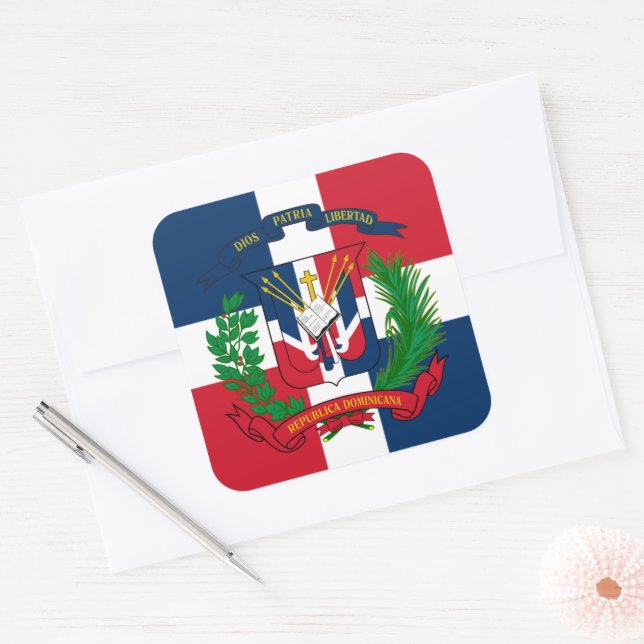 Dominican Republic Flag Dominican Coat Of Arms Sticker Decal - Self Adhesive Vinyl Weatherproof Made In Usa Dom Do Coa Dominican Flag For Car - Foto 6