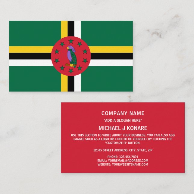 Dominican Flag, Flag of Dominica Business Card (Front/Back)
