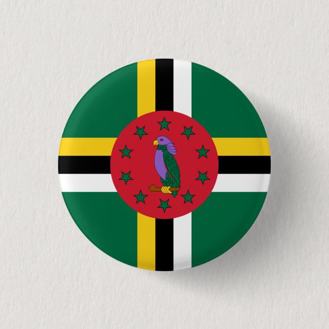 Dominican Flag, Flag of Dominica Button (Front)