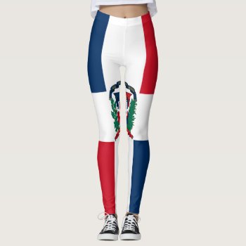 Dominican Flag Lagging All Over Design Leggings by aircrewprint at Zazzle