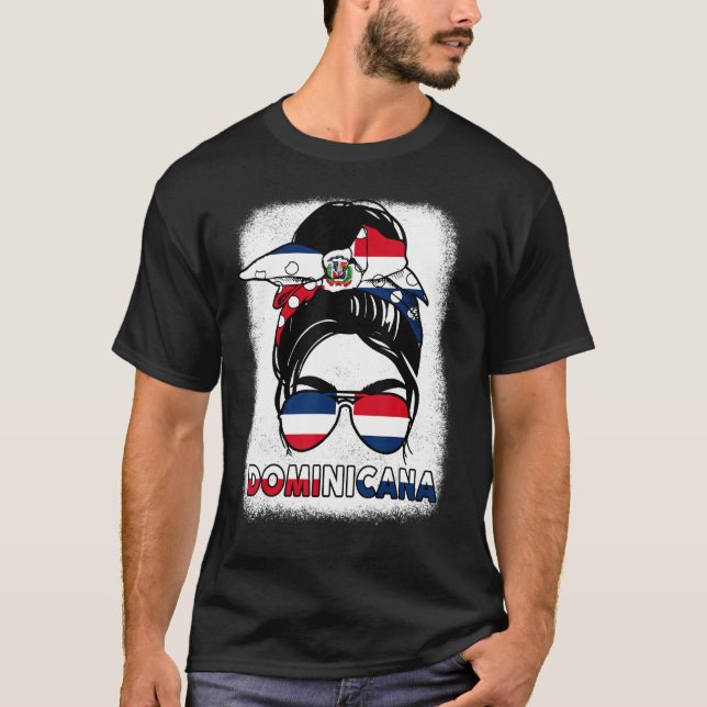 Dominican Girl Dominican Republic Flag T-Shirt (Front)