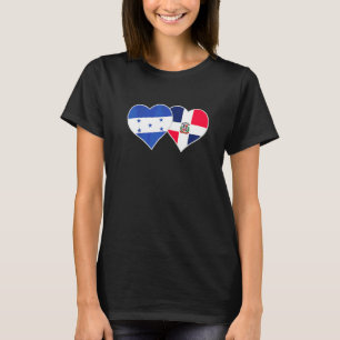 Dominican Honduran Flag Heart Honduras Dominican R T-Shirt