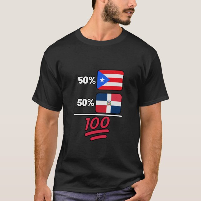 Dominican Plus Puerto Rican Mix Heritage  T-Shirt (Front)