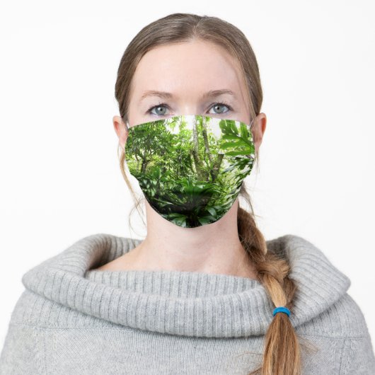 Dominican Rain Forest I Tropical Green Nature Adult Cloth Face Mask (Worn)