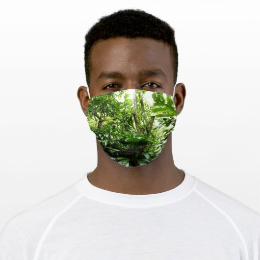 Dominican Rain Forest I Tropical Green Nature Adult Cloth Face Mask (Worn)
