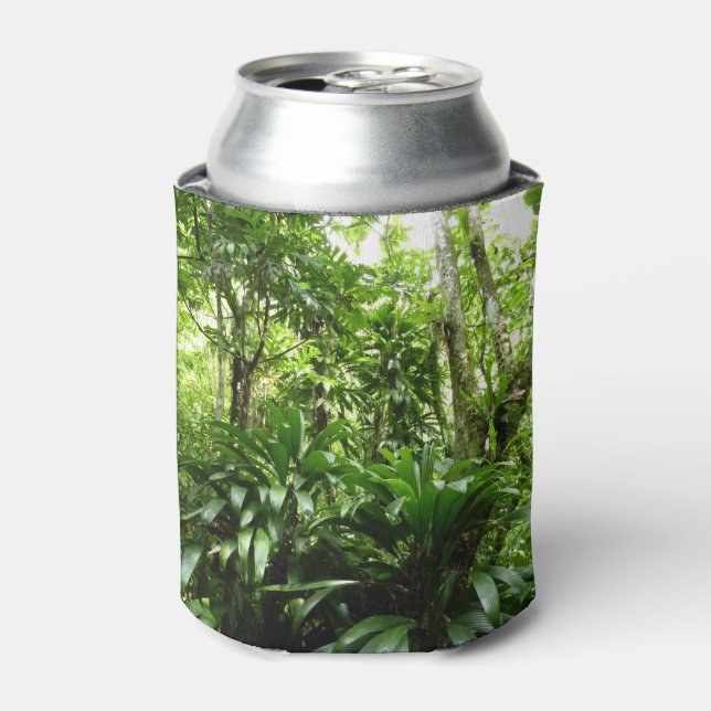 Dominican Rain Forest I Tropical Green Nature Can Cooler (Can Front)