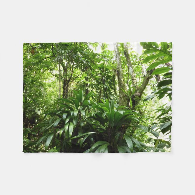Dominican Rain Forest I Tropical Green Nature Fleece Blanket (Front (Horizontal))