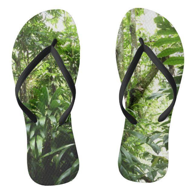 Dominican Rain Forest I Tropical Green Nature Flip Flops (Footbed)