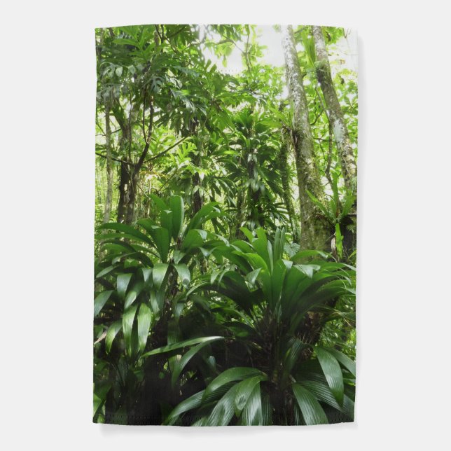 Dominican Rain Forest I Tropical Green Nature Garden Flag (Front)
