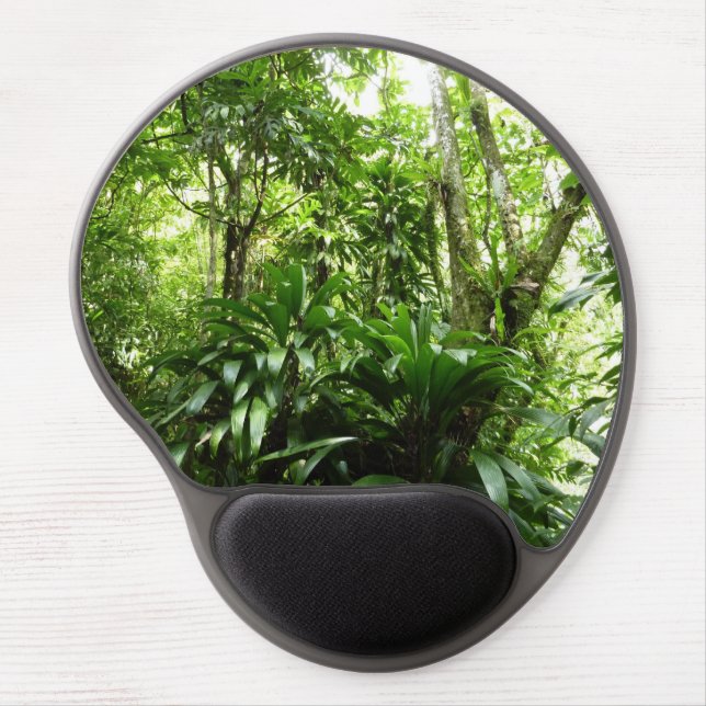 Dominican Rain Forest I Tropical Green Nature Gel Mouse Pad (Front)