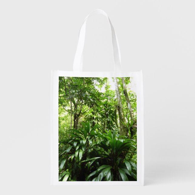 Dominican Rain Forest I Tropical Green Nature Grocery Bag (Front)