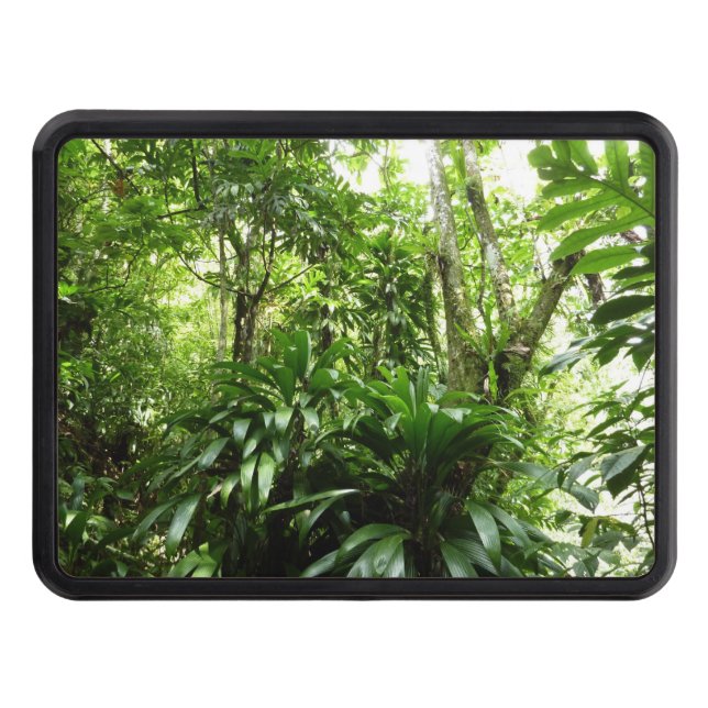 Dominican Rain Forest I Tropical Green Nature Hitch Cover (Front)