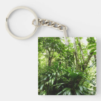 Dominican Rain Forest I Tropical Green Nature Keychain