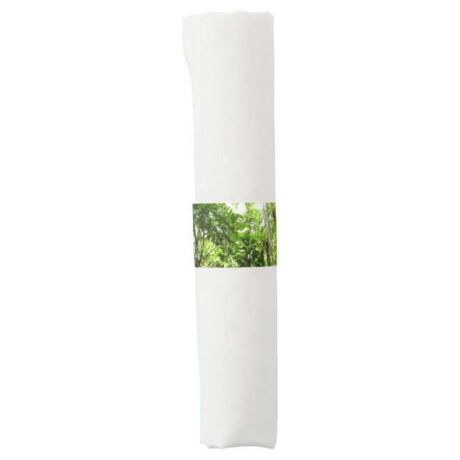 Dominican Rain Forest I Tropical Green Nature Napkin Bands (Front)