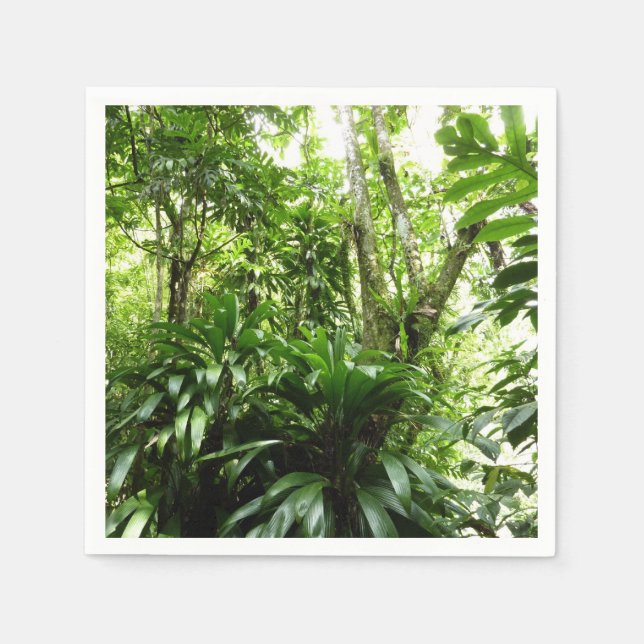 Dominican Rain Forest I Tropical Green Nature Napkins (Front)