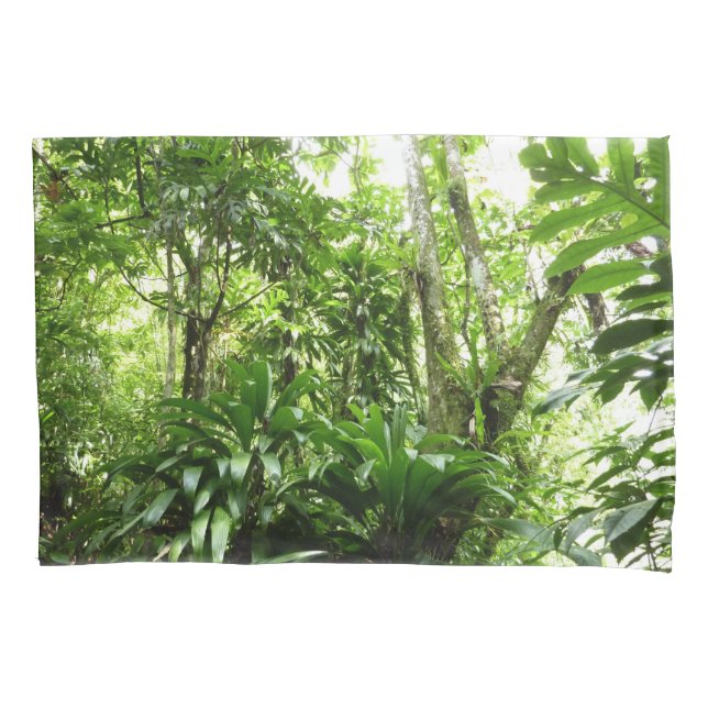 Dominican Rain Forest I Tropical Green Nature Pillow Case (Front)