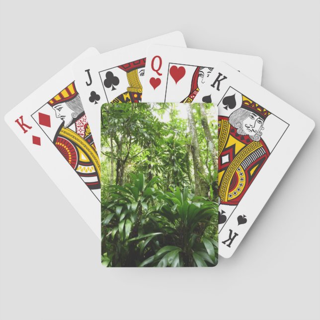 Dominican Rain Forest I Tropical Green Nature Poker Cards (Back)