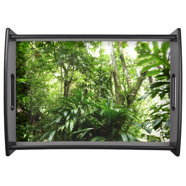 Dominican Rain Forest I Tropical Green Nature Serving Tray (Front)