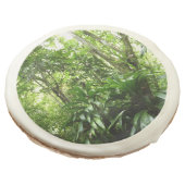 Dominican Rain Forest I Tropical Green Nature Sugar Cookie (Angled)