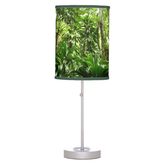 Dominican Rain Forest I Tropical Green Nature Table Lamp (Front)