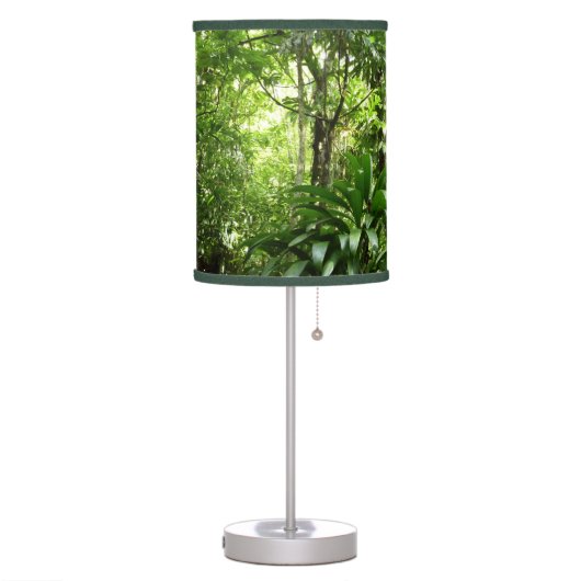 Dominican Rain Forest I Tropical Green Nature Table Lamp (Left)