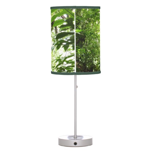 Dominican Rain Forest I Tropical Green Nature Table Lamp (Back)